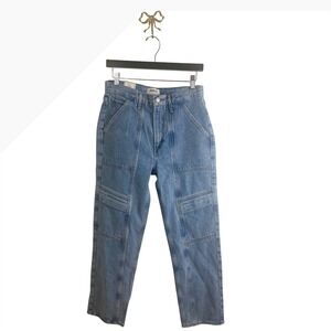 AGOLDE Cooper Cargo Jeans Rank Light Wash Organic Cotton Size 27